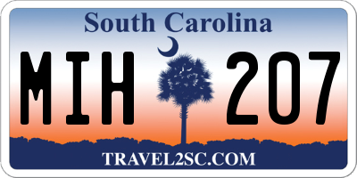 SC license plate MIH207