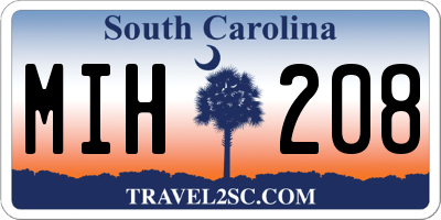 SC license plate MIH208