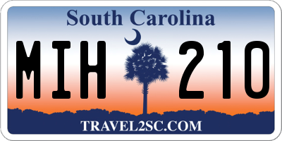 SC license plate MIH210