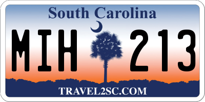 SC license plate MIH213