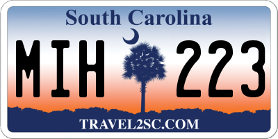 SC license plate MIH223