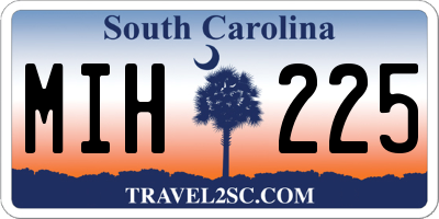 SC license plate MIH225