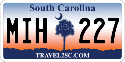 SC license plate MIH227