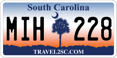 SC license plate MIH228