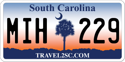 SC license plate MIH229