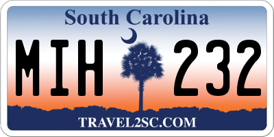 SC license plate MIH232