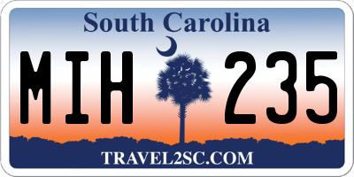 SC license plate MIH235