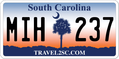 SC license plate MIH237