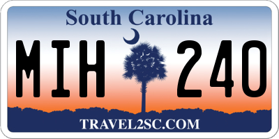 SC license plate MIH240