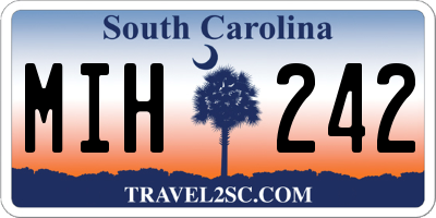 SC license plate MIH242