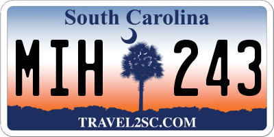 SC license plate MIH243
