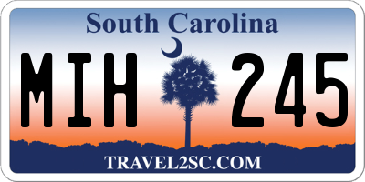 SC license plate MIH245