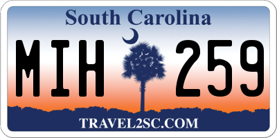 SC license plate MIH259
