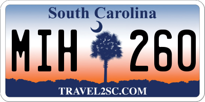 SC license plate MIH260