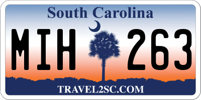 SC license plate MIH263