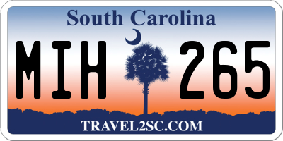 SC license plate MIH265