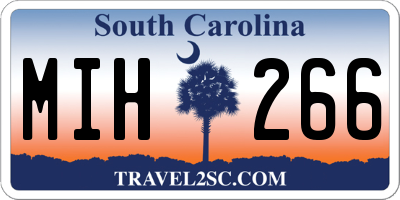SC license plate MIH266