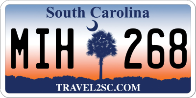 SC license plate MIH268