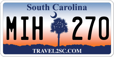 SC license plate MIH270