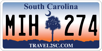 SC license plate MIH274