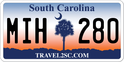 SC license plate MIH280