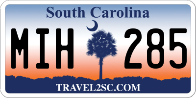 SC license plate MIH285