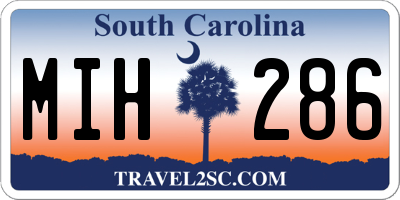 SC license plate MIH286