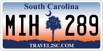 SC license plate MIH289