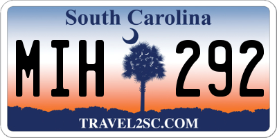 SC license plate MIH292
