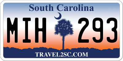 SC license plate MIH293