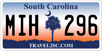 SC license plate MIH296