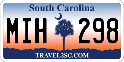SC license plate MIH298