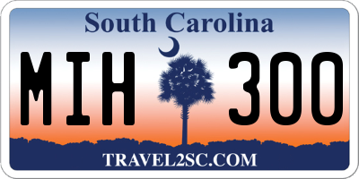 SC license plate MIH300