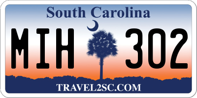 SC license plate MIH302