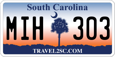 SC license plate MIH303