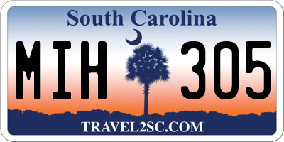 SC license plate MIH305
