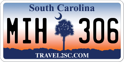 SC license plate MIH306