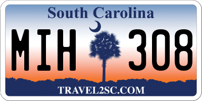 SC license plate MIH308