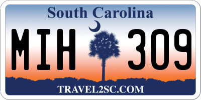 SC license plate MIH309