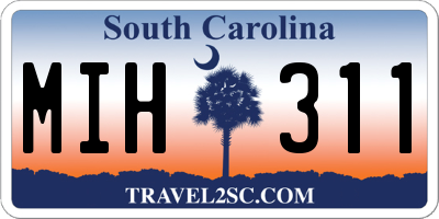SC license plate MIH311