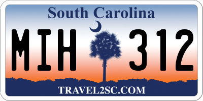 SC license plate MIH312