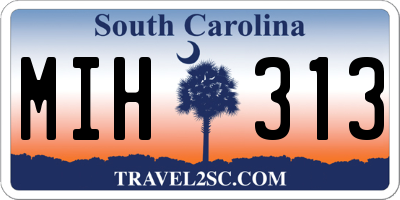SC license plate MIH313