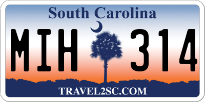 SC license plate MIH314