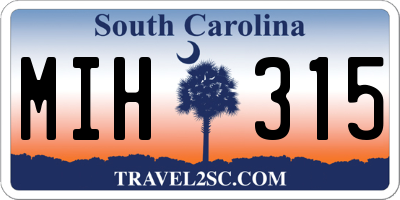 SC license plate MIH315
