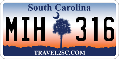 SC license plate MIH316