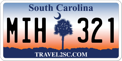 SC license plate MIH321