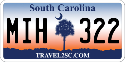 SC license plate MIH322