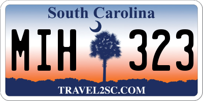 SC license plate MIH323