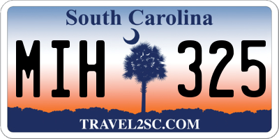SC license plate MIH325