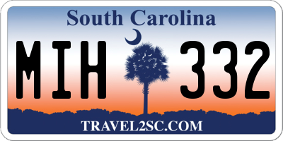 SC license plate MIH332